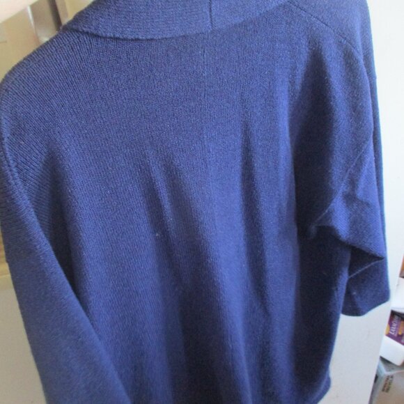 Vintage Helen HSU NY Long Rich purple Open Cardigan Sweater- L read - Picture 6 of 6